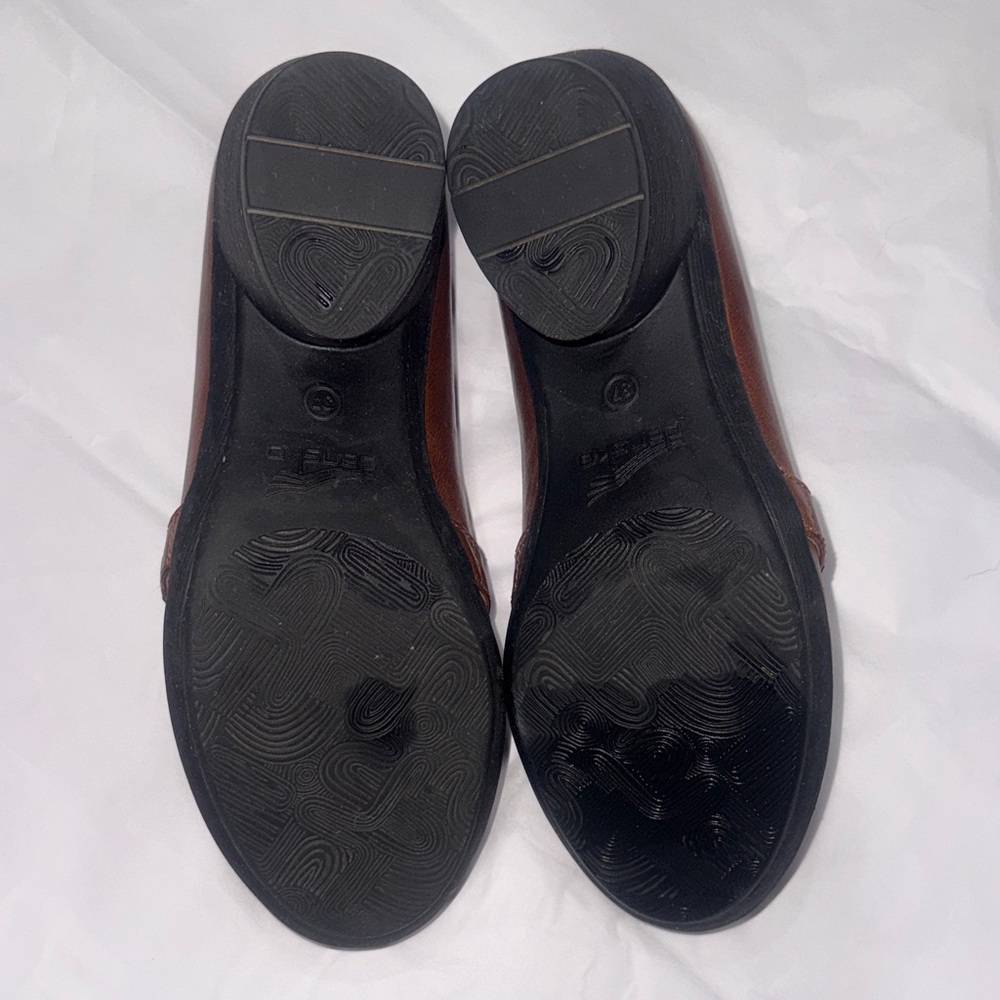 Dansko Women's Leather Loafers with Buckle - Chestnut - Picture 3 of 7